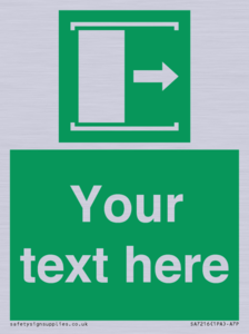 Custom sign safe condition Door slides right to open